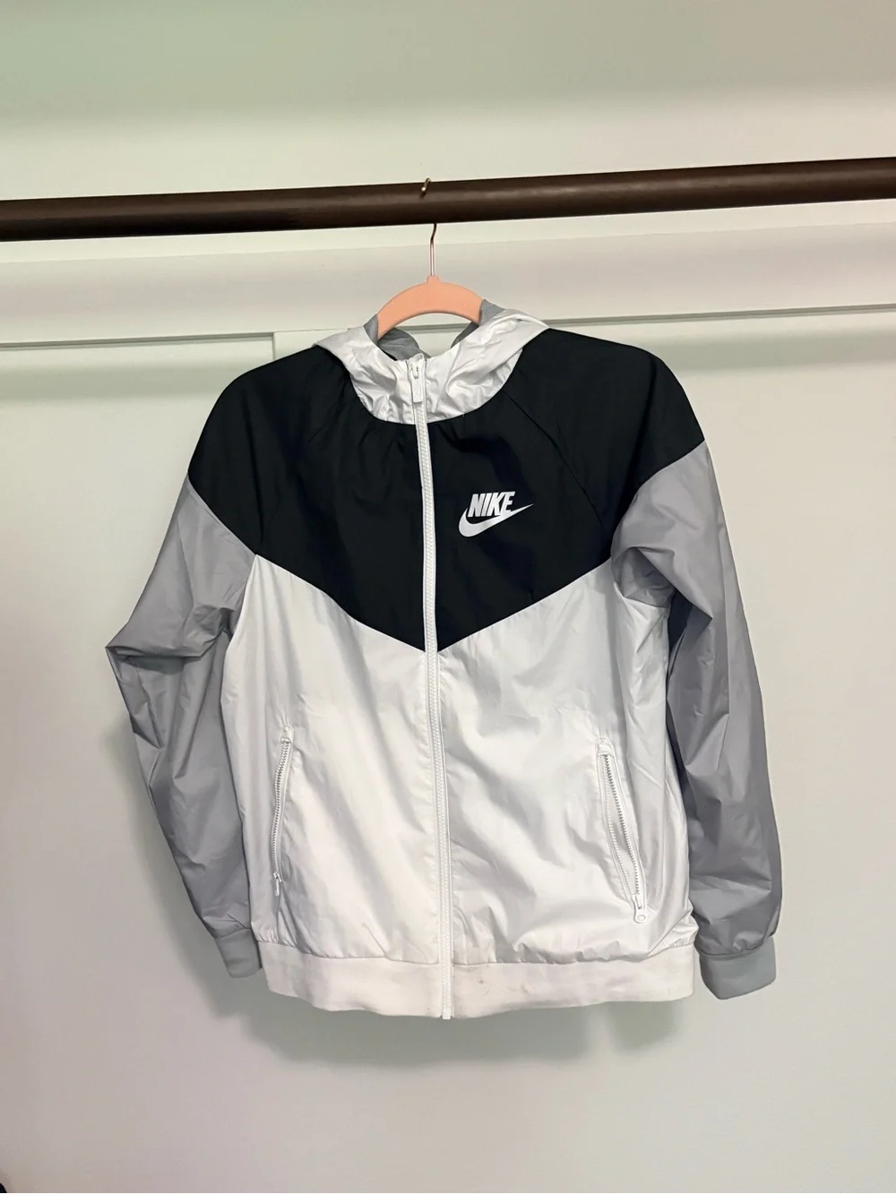 Nike Light Gray & Black Sport Jacket with Mesh Lining
